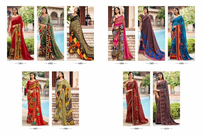Saroj Jharna Fancy Ethnic Wear Renail Printed Designer Saree Collection